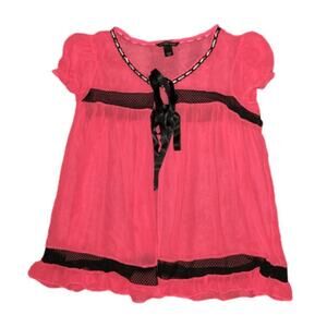 Victoria Secret Super Simple 2 Piece Lingerie Neon Pink || Med || EUC